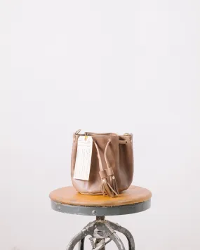 1282 Natural Chromexcel Mini Bucket Bag with Chain Link Strap