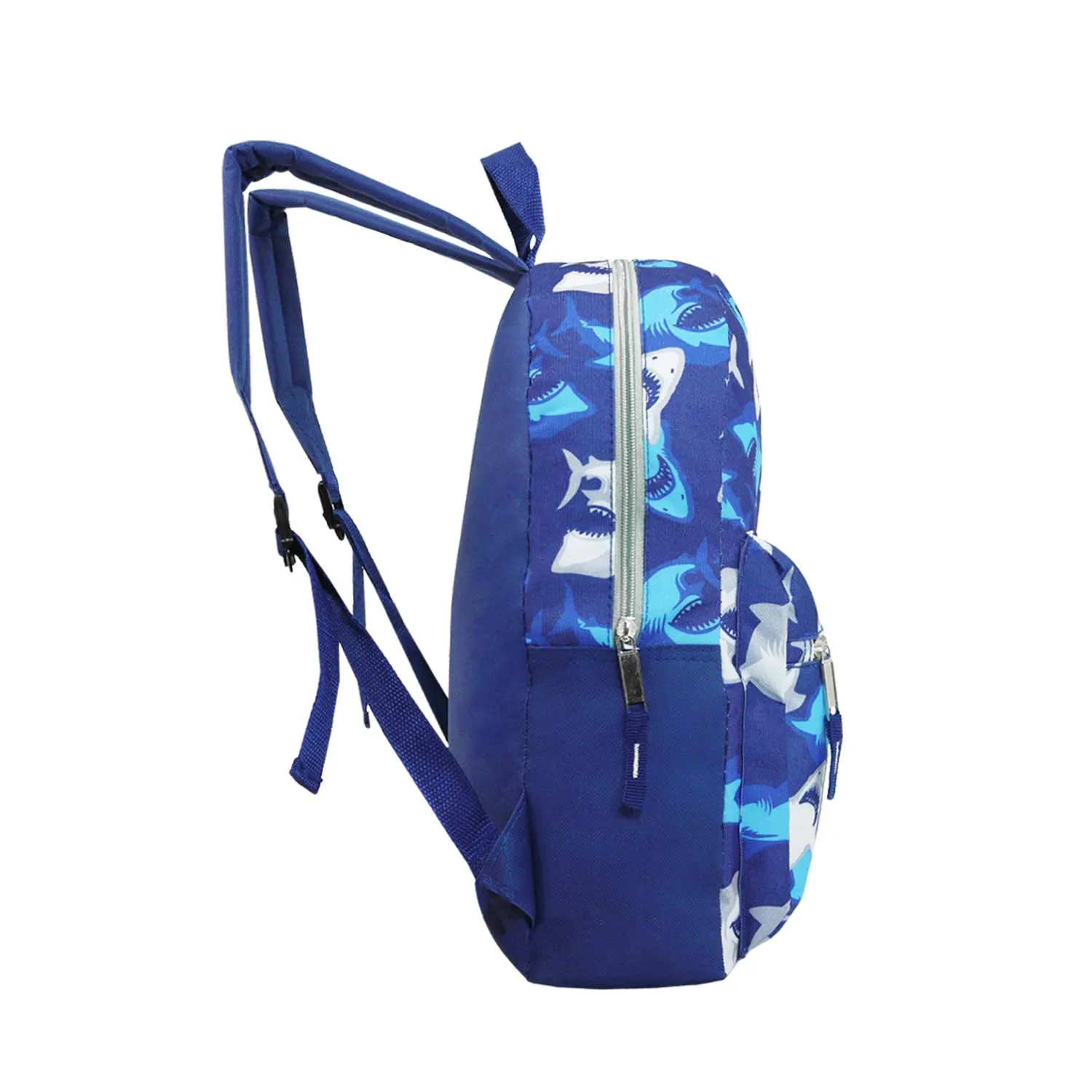 15" Kids Basic Wholesale Backpack in 4 Assorted Prints - Bulk Case of 24