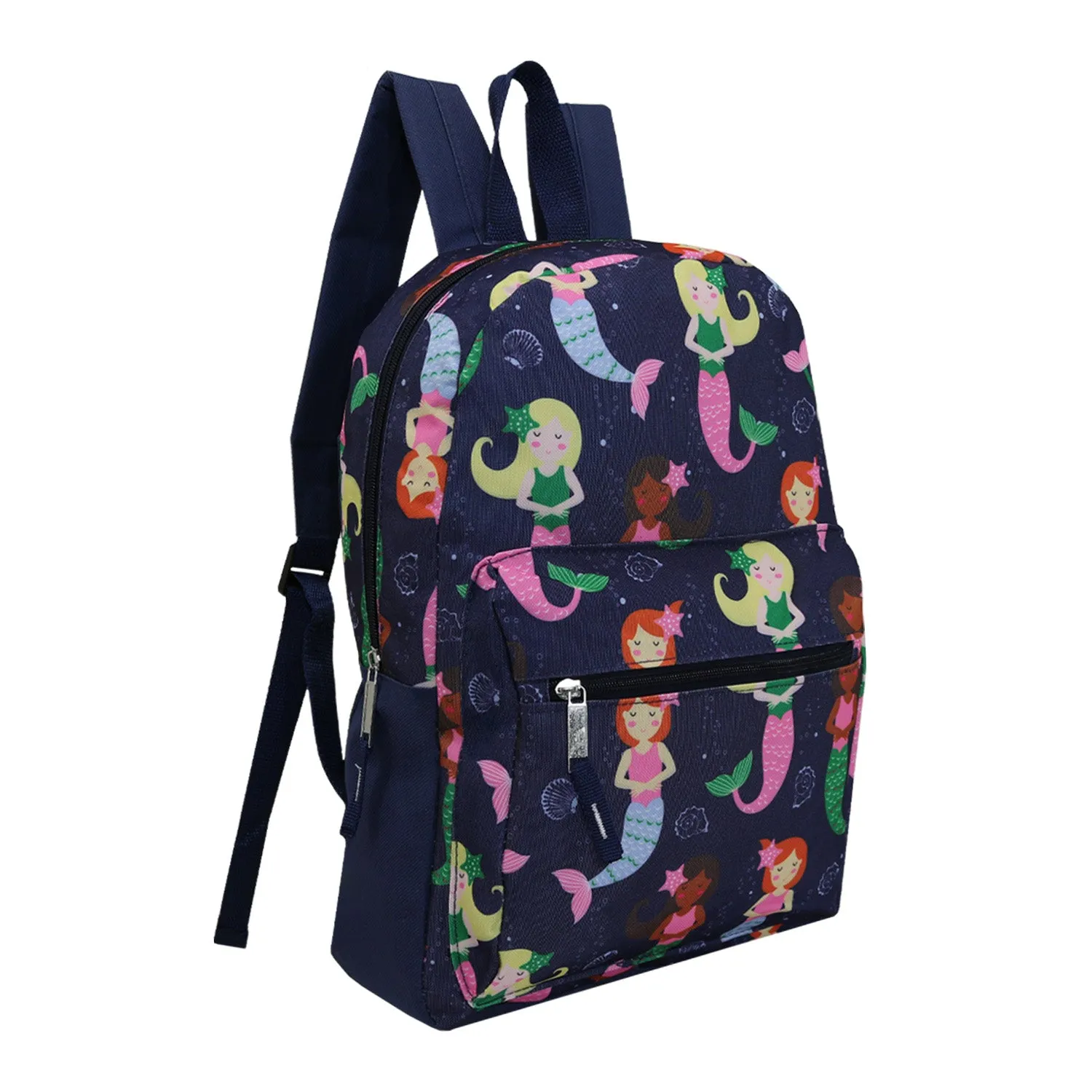 15" Kids Basic Wholesale Backpack in Assorted Prints- Bulk Case of 24