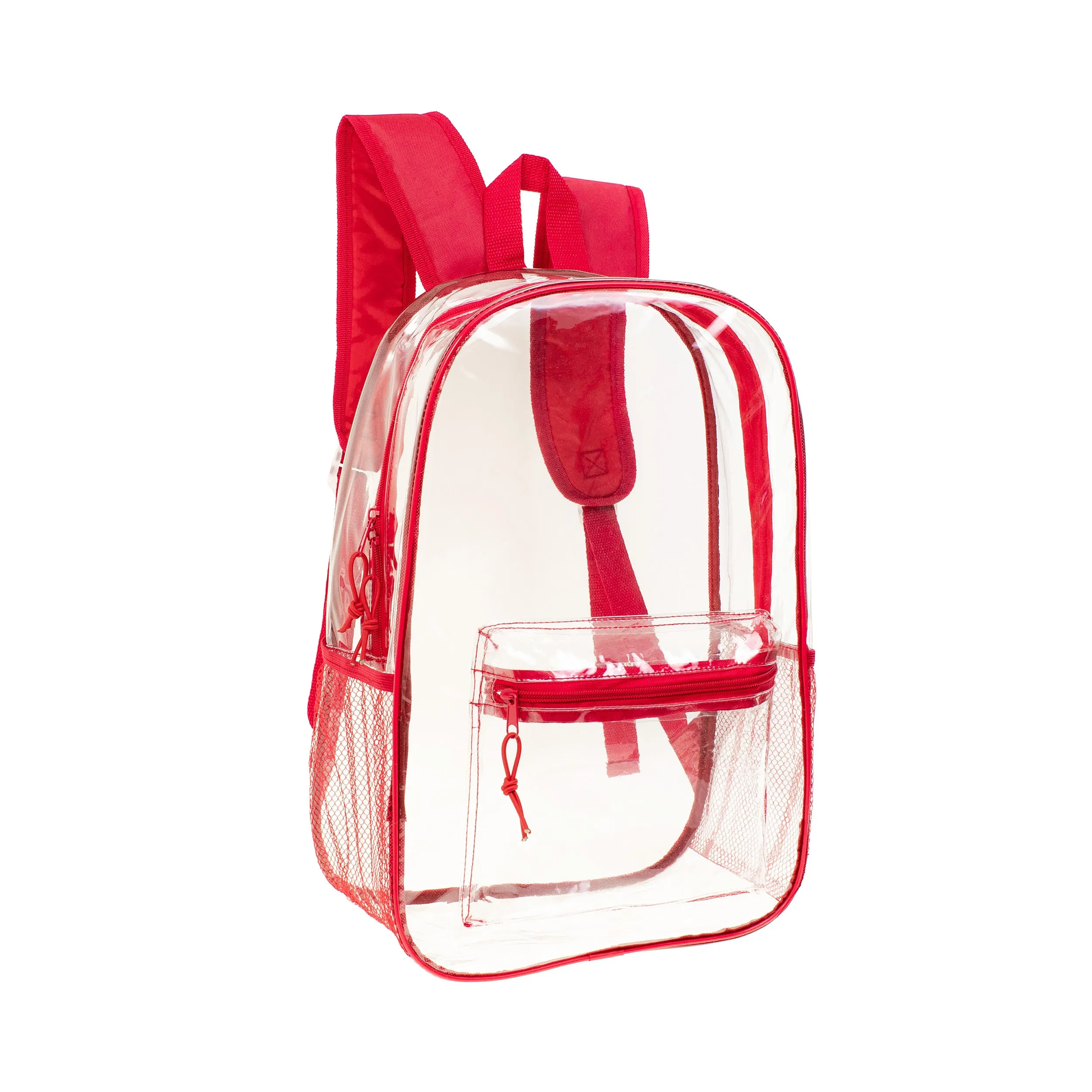 17" Clear Wholesale Backpacks in Bulk in Assorted Colors - Case of 24 Transparent Bookbags