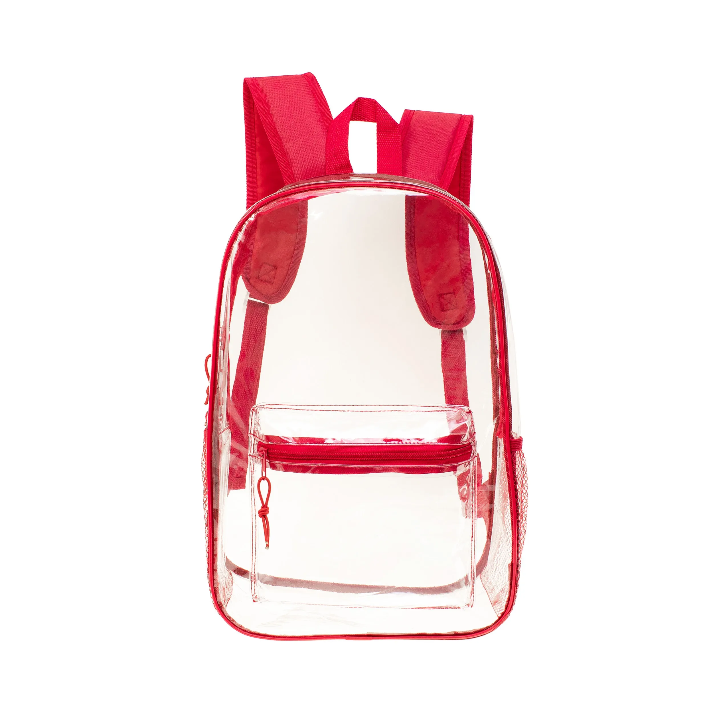 17" Clear Wholesale Backpacks in Bulk in Assorted Colors - Case of 24 Transparent Bookbags