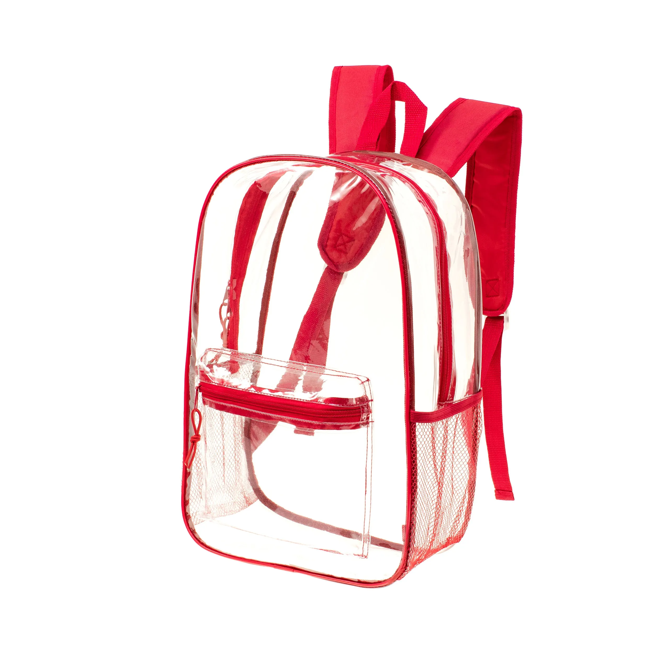 17" Clear Wholesale Backpacks in Bulk in Assorted Colors - Case of 24 Transparent Bookbags