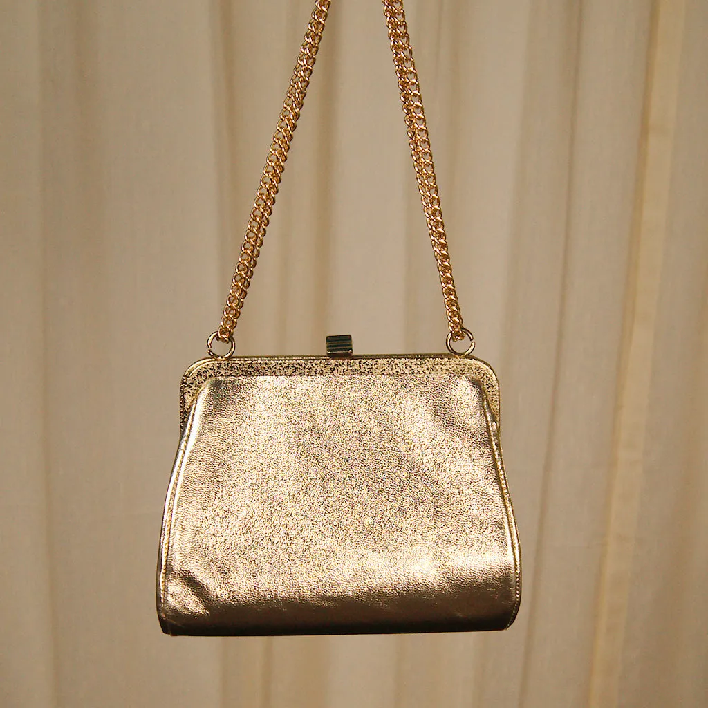 1950s Embossed Gold Handbag