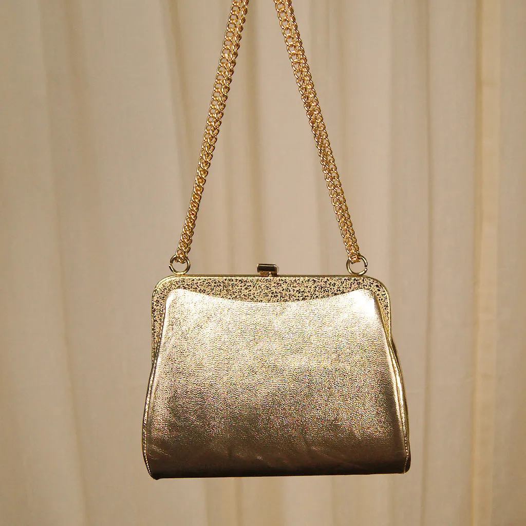 1950s Embossed Gold Handbag