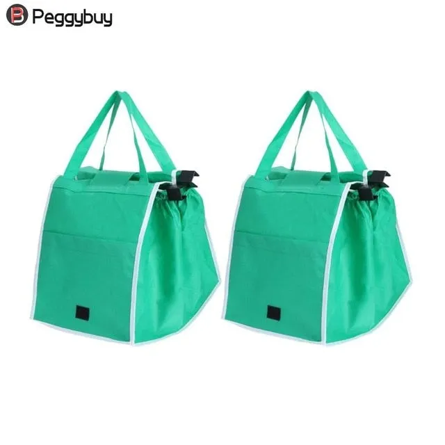 1Pcs/2Pcs Shopping Bag Foldable Tote Eco-Friendly Reusable Large Trolley Supermarket Large Capacity