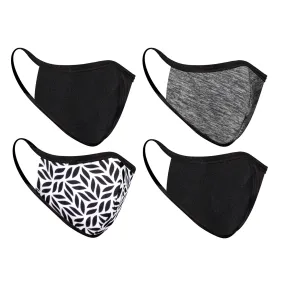 4-Pack Grey and Black Tones double layer Adult Masks