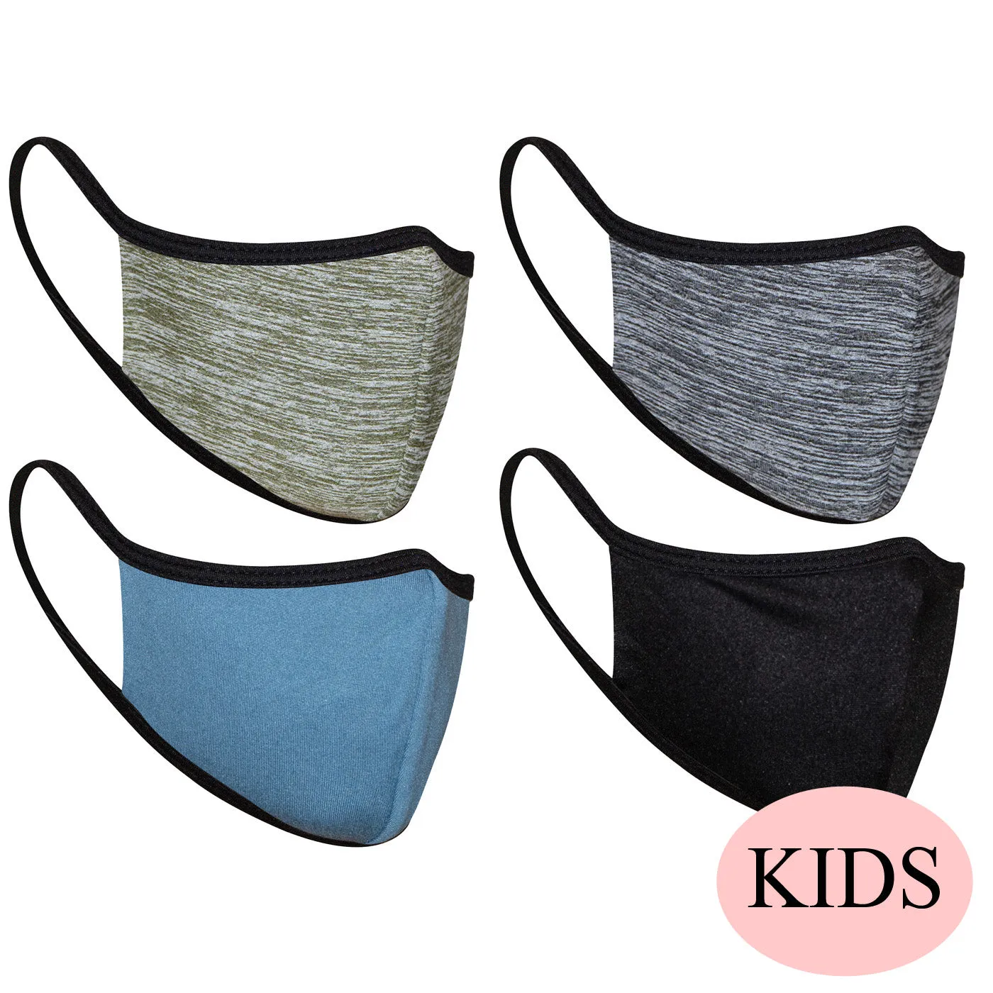 4-Pack Kids Active Basics Pack Double Layer Masks