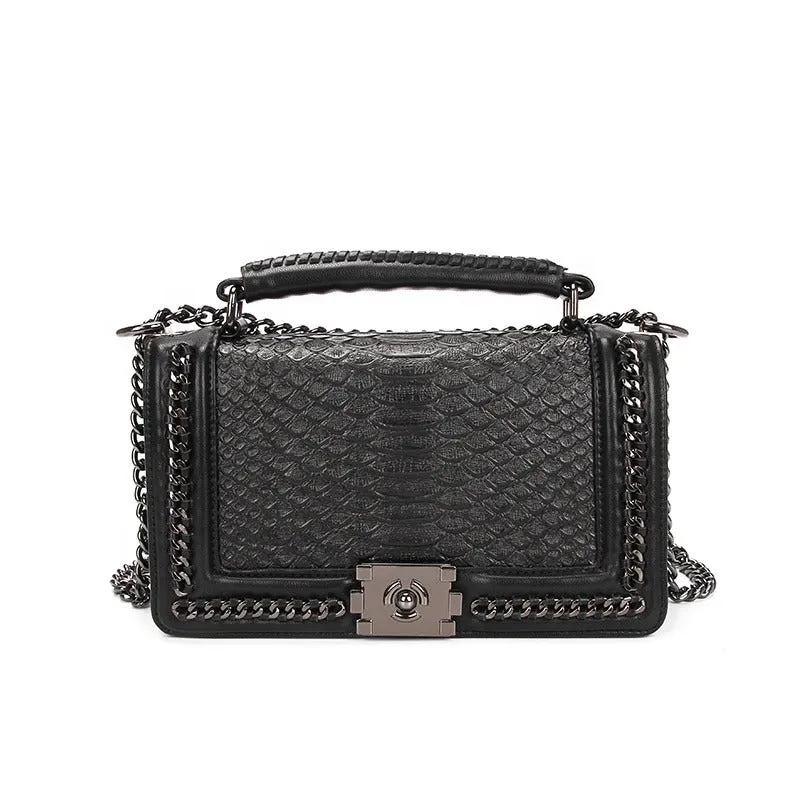 9079 PURSE - BLACK PYTHON