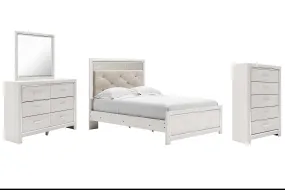 Altyra Full Panel Bed with Mirrored Dresser and Chest