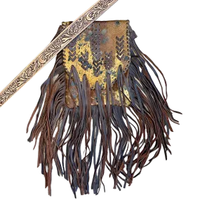 American Darling Cowhide Acid Wash with Fringe Crossbody ADBG522BRAC2