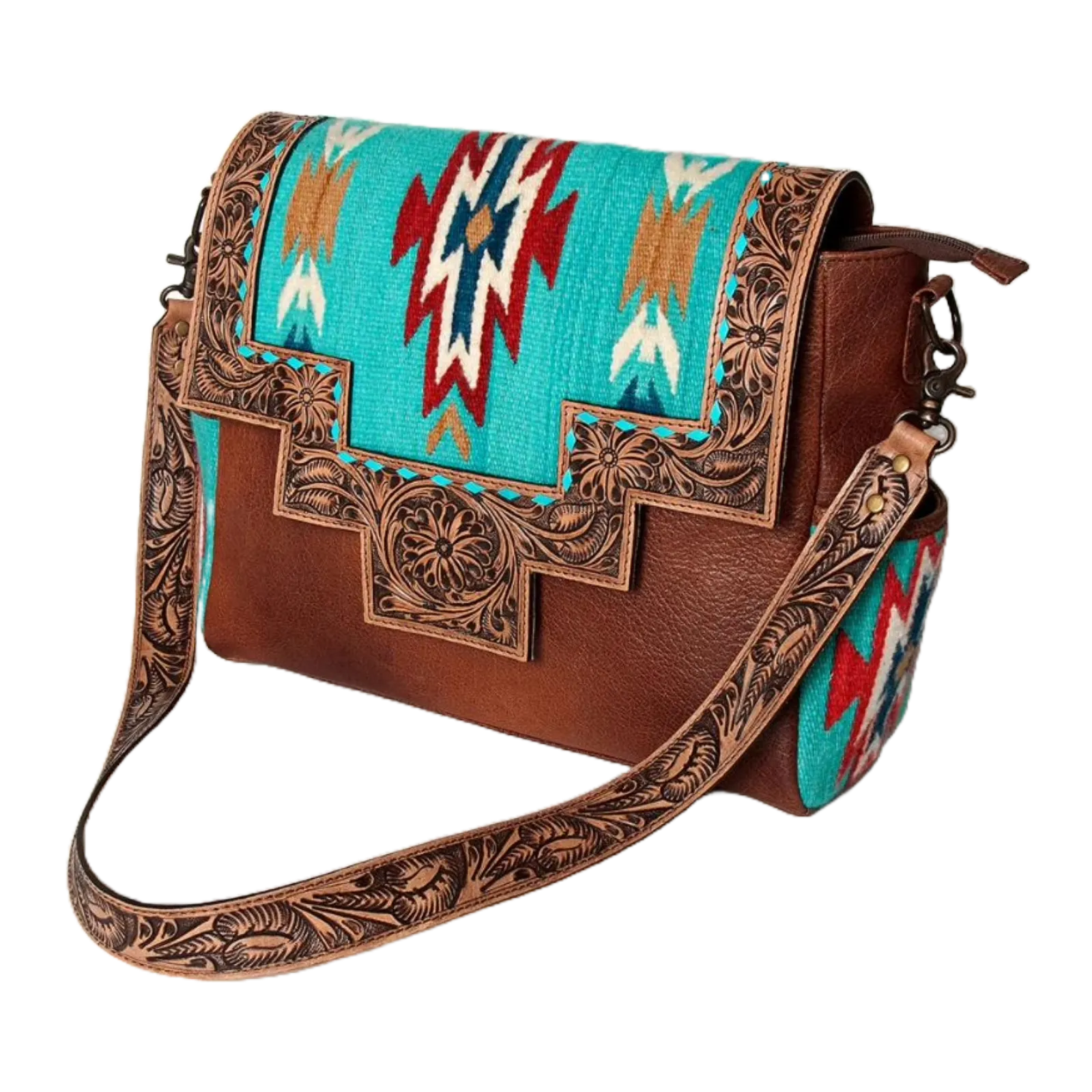 American Darling Teal & Aztec Saddle Blanket Purse ADBG842D