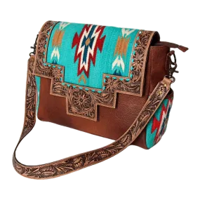 American Darling Teal & Aztec Saddle Blanket Purse ADBG842D