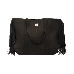 Angel Ranch Ladies Black Fringe Shoulder Handbag Purse DHB1036B