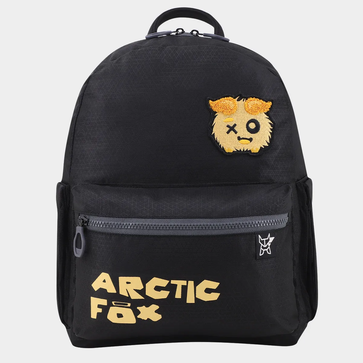 Arctic Fox Puff Black School Backpack for Boys and Girls