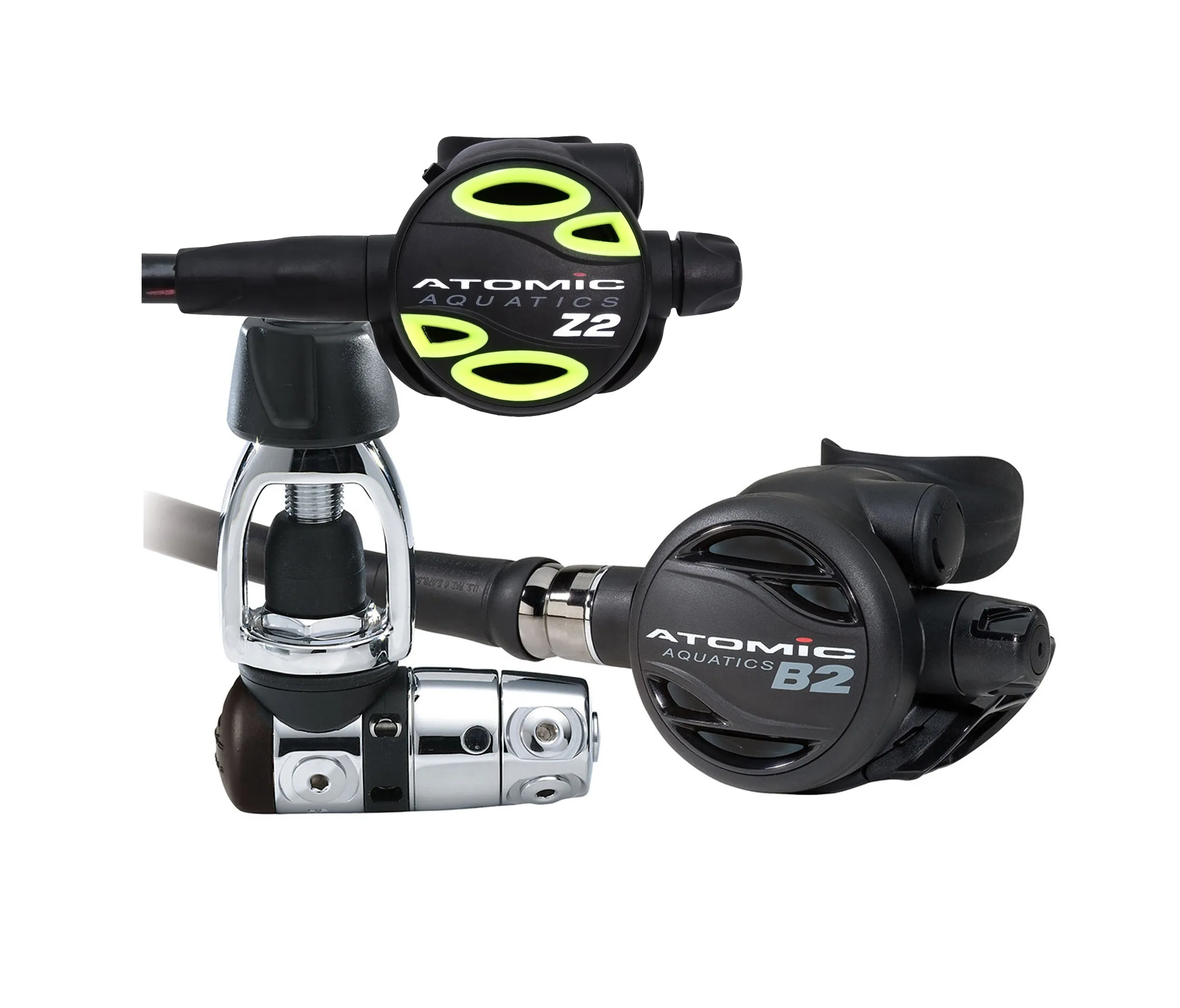 Atomic Aquatics B2 Regulator, Yoke with Color Kit and Z2 Octo Scuba Diving Package