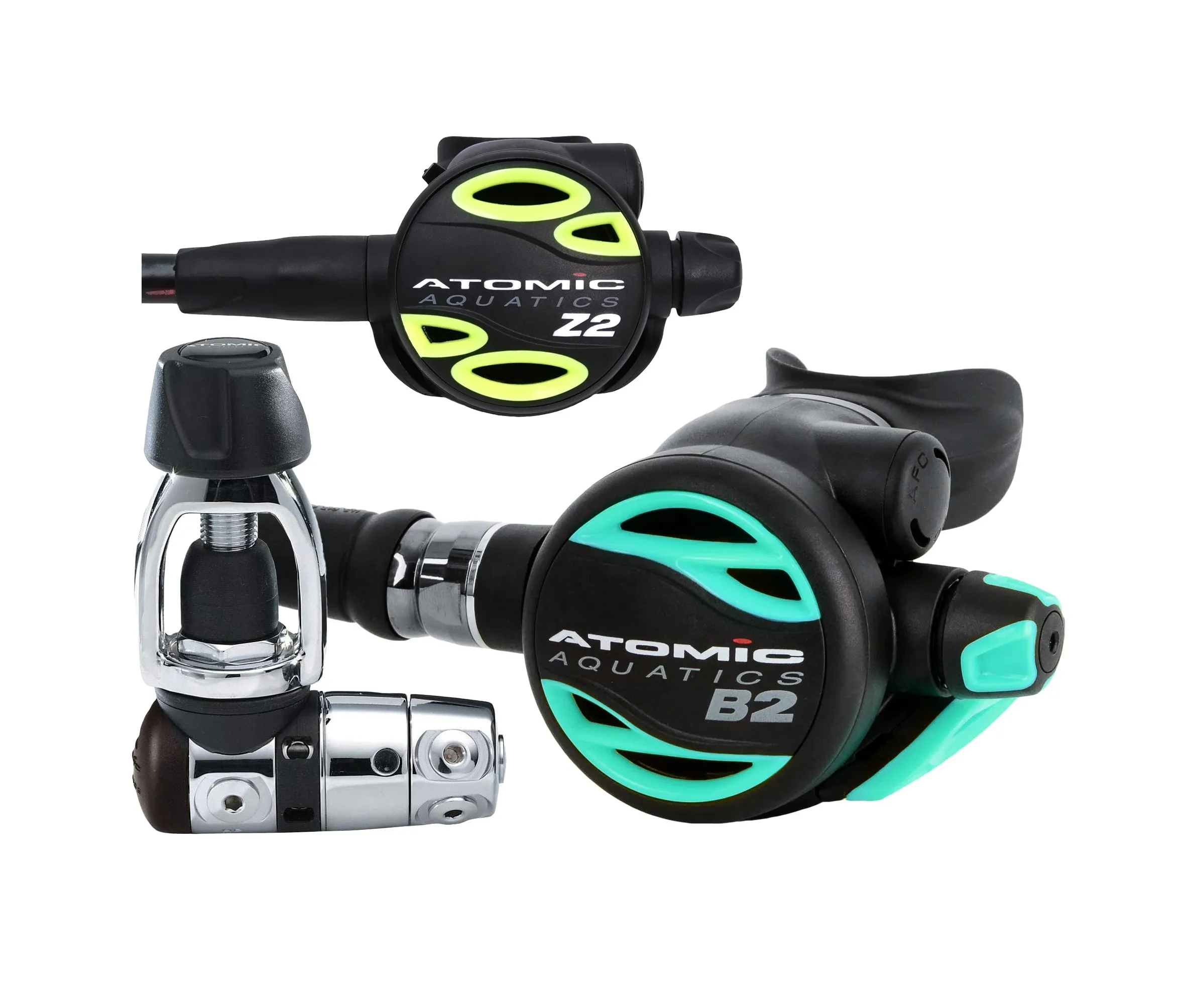 Atomic Aquatics B2 Regulator, Yoke with Color Kit and Z2 Octo Scuba Diving Package