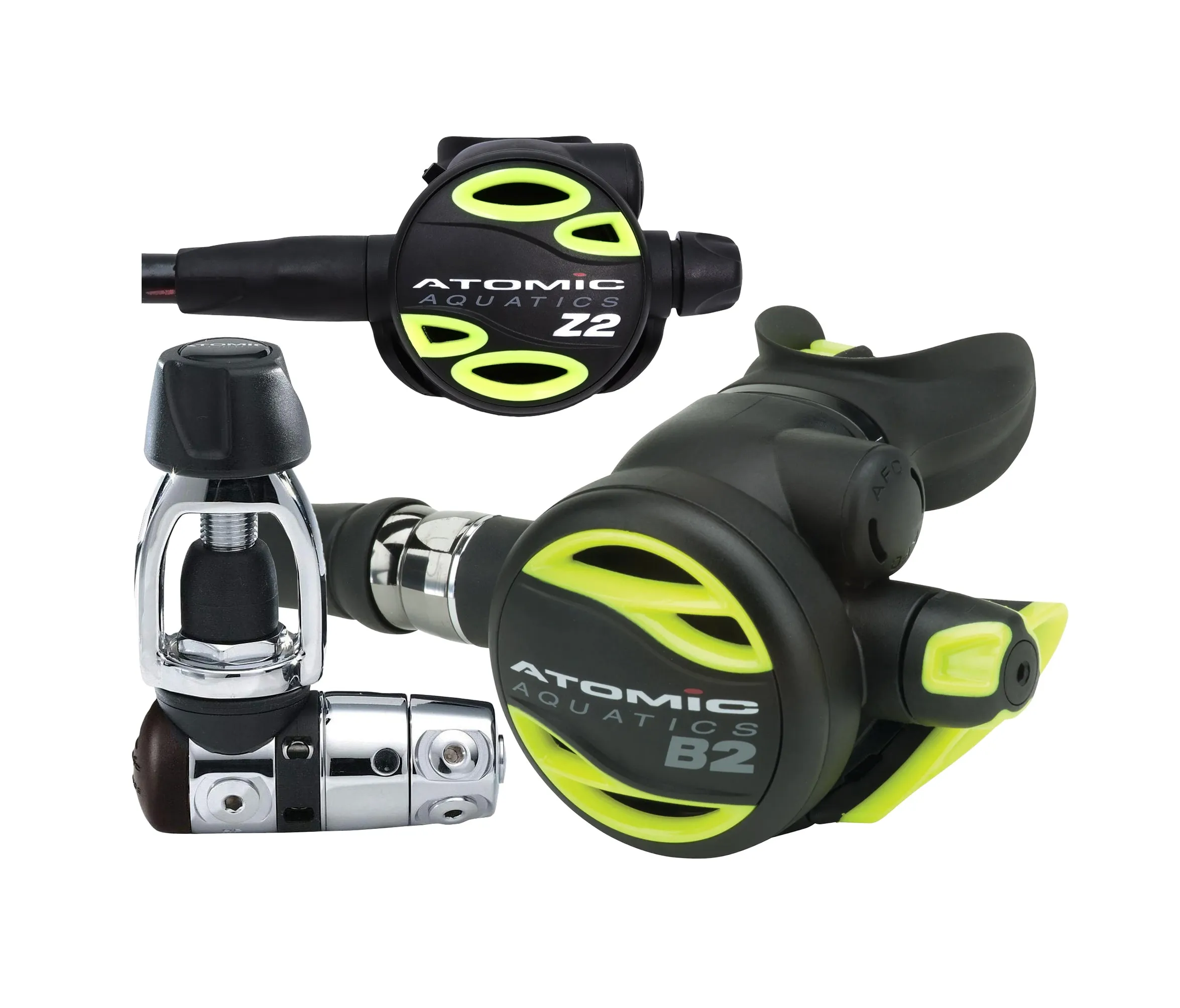 Atomic Aquatics B2 Regulator, Yoke with Color Kit and Z2 Octo Scuba Diving Package