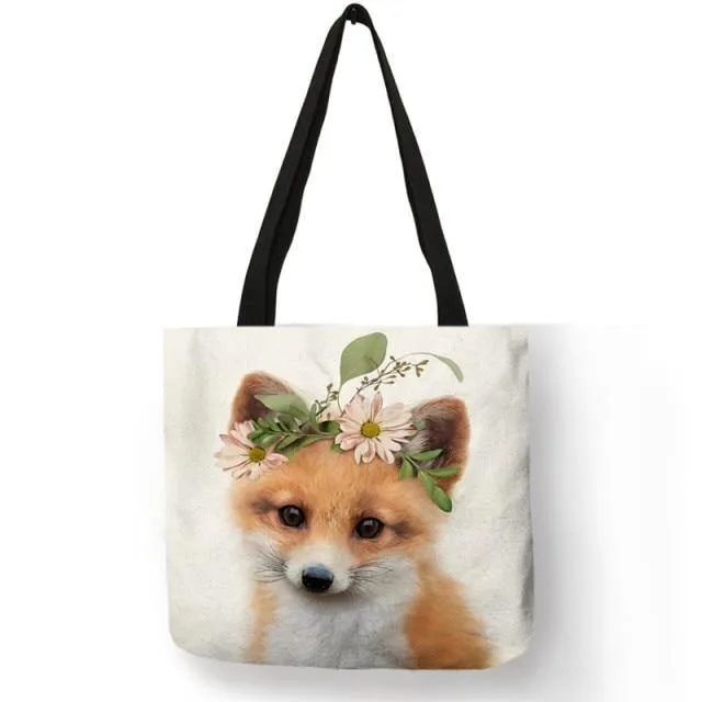 Baby Animals Canvas Tote Bag Collection