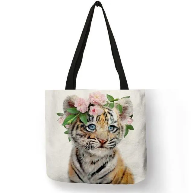 Baby Animals Canvas Tote Bag Collection