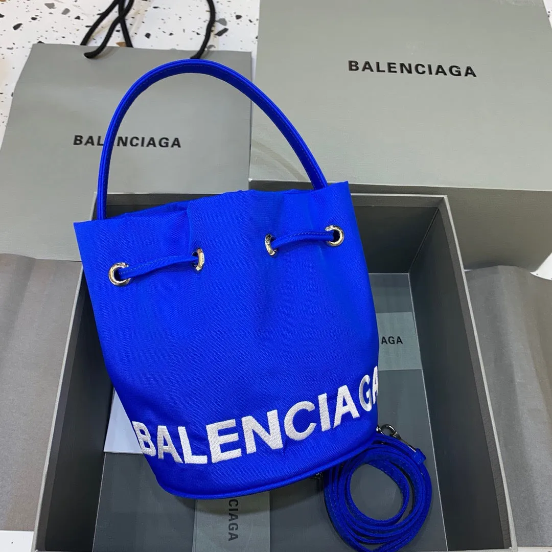 Balen Le Cagole Medium Bucket Bag In Blue, For Women,  Bags 11.8in/30cm