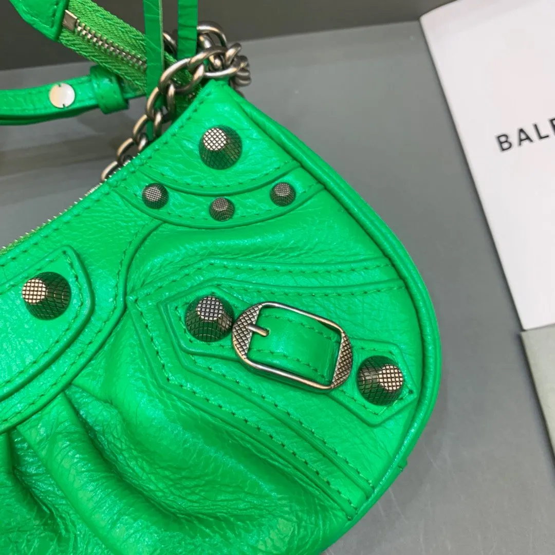 Balen Le Cagole Mini Bag With Chain In Green, For Women,  Bags 8.2in/21cm