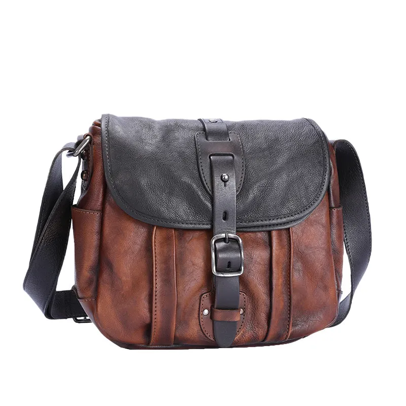 Best Black Gray Leather Womens Shoulder Bag Vintage School Messenger Bag for Ladies