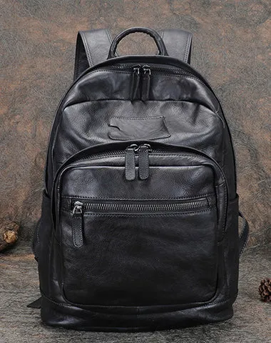 Best Leather Rucksack Womens Vintage 16 inches Laptop Backpack Leather School Backpack Purse