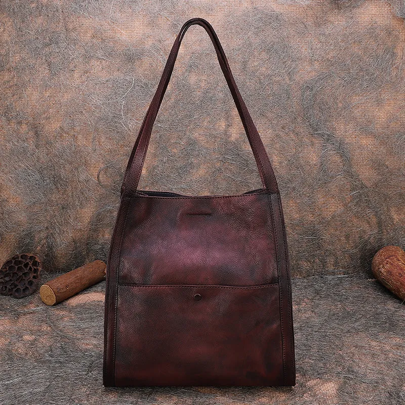 Best Leather Womens Square Totes Handbag Handmade Vintage Tote Shoulder Purse for Ladies