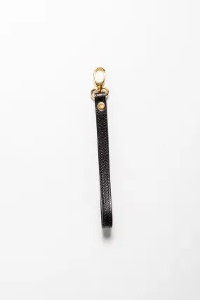 Black Italian Natural Vegetable Tanned Leather Wristlet Strap