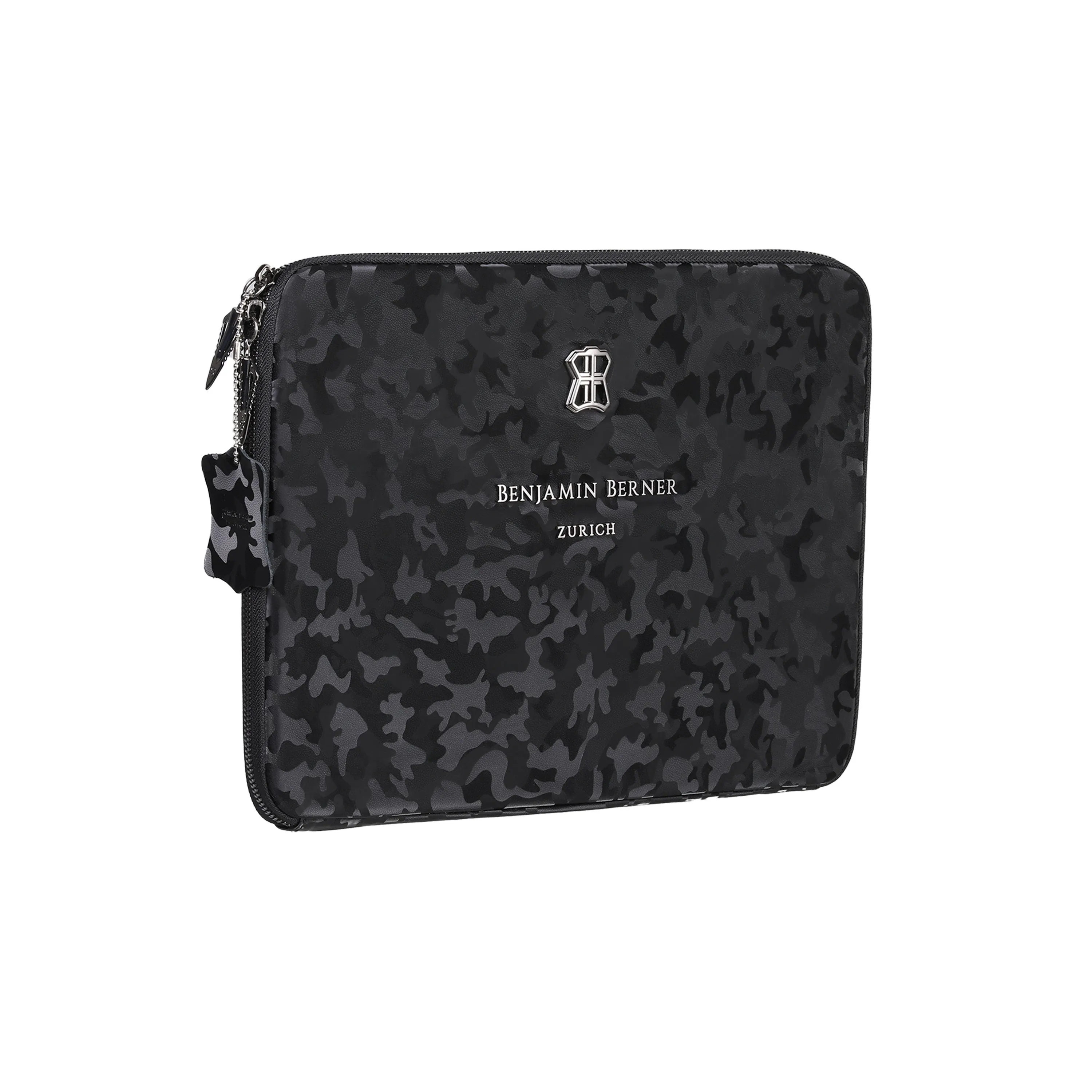 BNJ TABLET LAPTOP SLEEVE BAG BLACK REFLECTIVE CAMOUFLAGE CALFSKIN