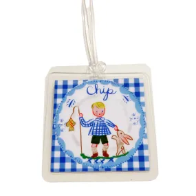 Boy Bag Tag - Blue Gingham