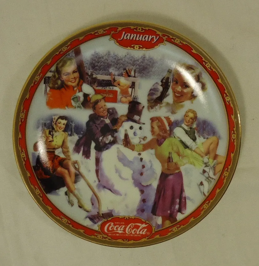 Bradford Exchange 18851A * Coca-Cola Collector Plate 5 3/4in January 1999 Porcelain  -- Used