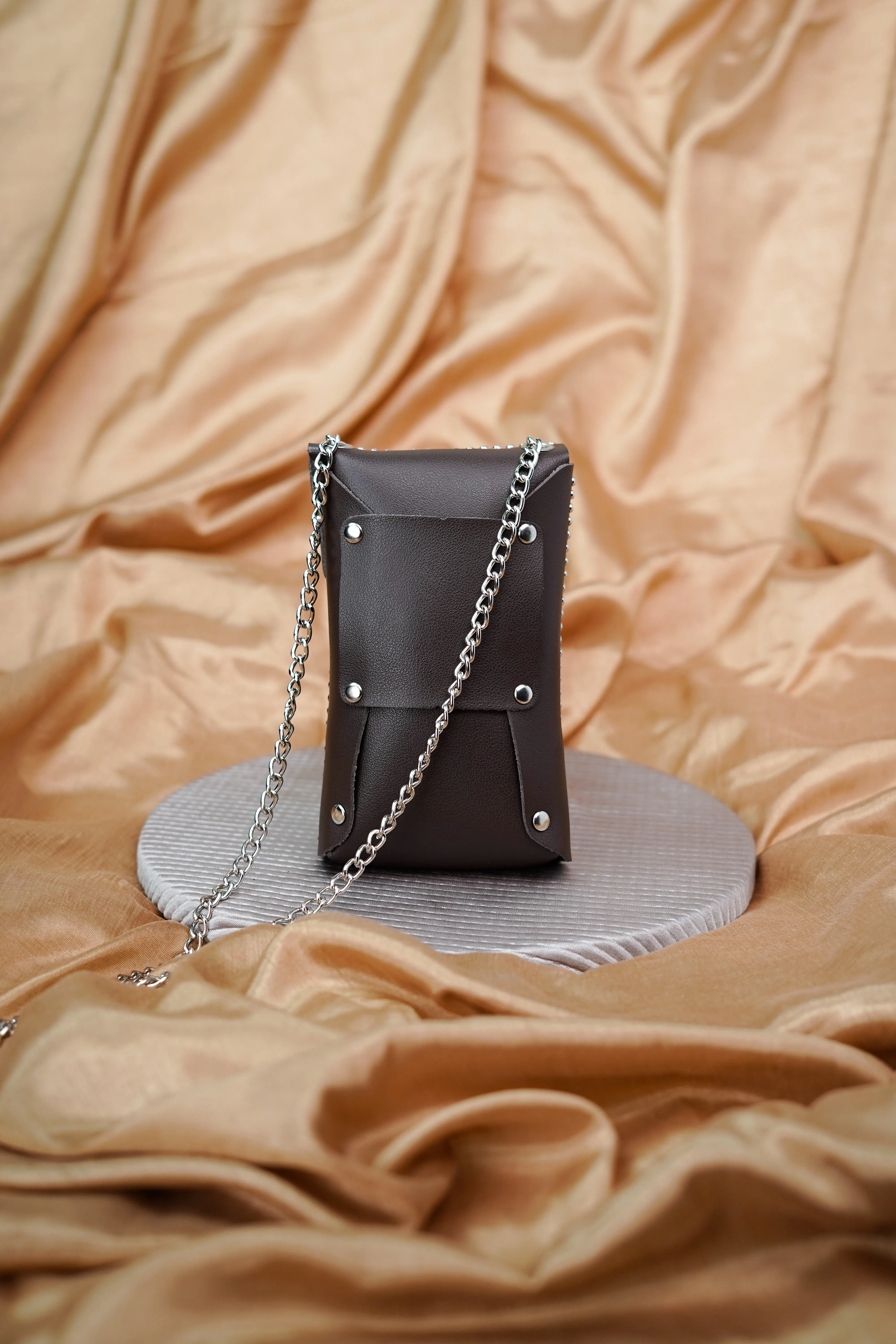 Browny Rich Silver Stud Waist Belt Bag