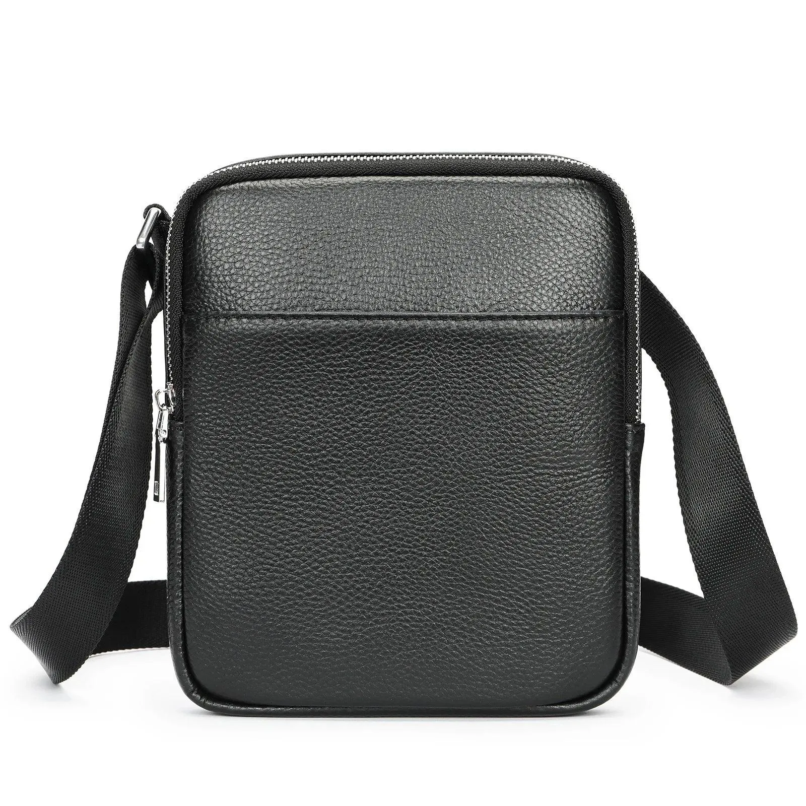 Casual Mens Small Shoulder Bag Genuine Leather in Black