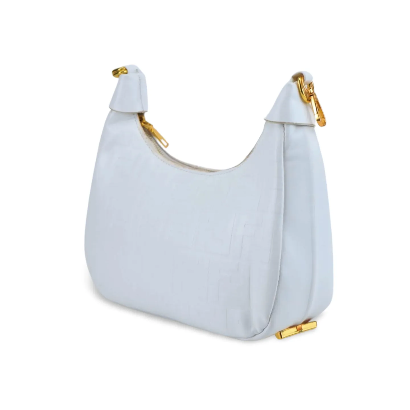 Chic Embossed Pu Leather Shoulder Bag with Gold Accents