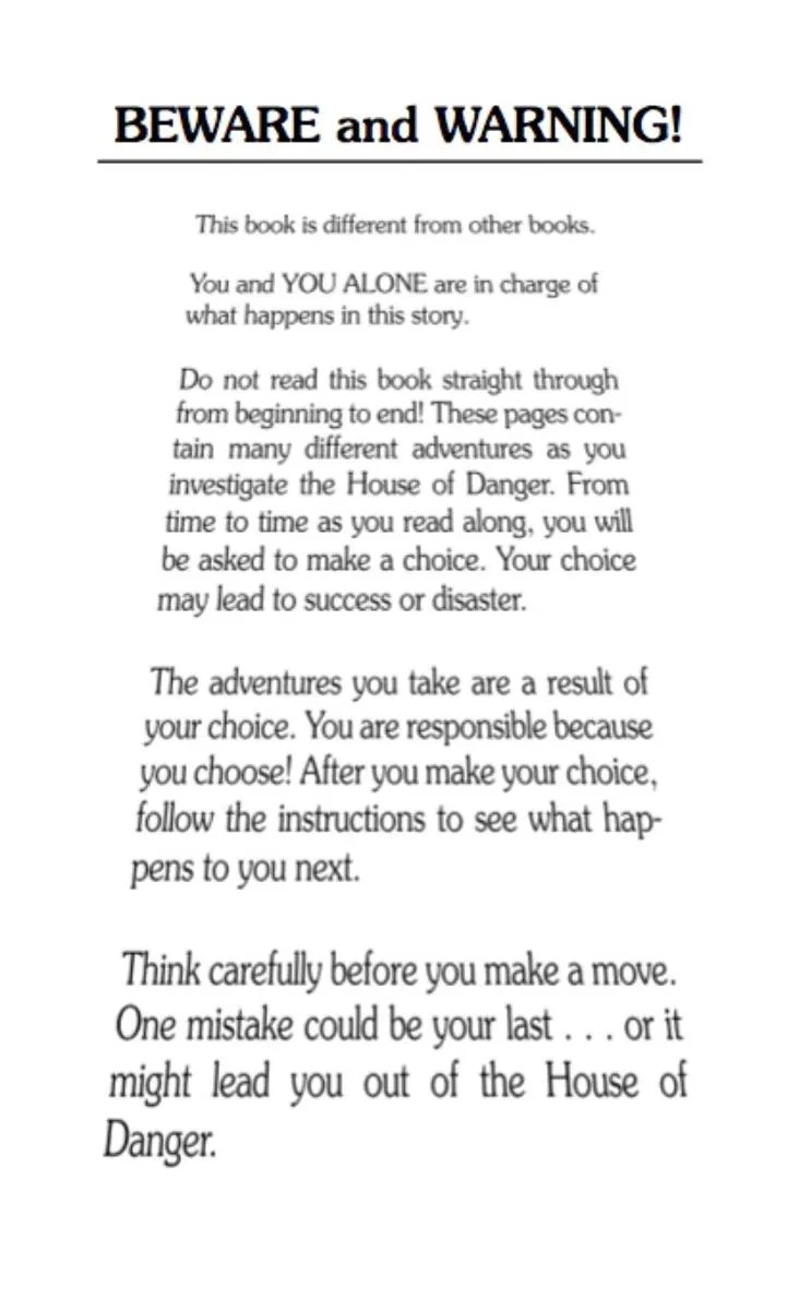 Choose Your Own Adventure #6 - House of Danger