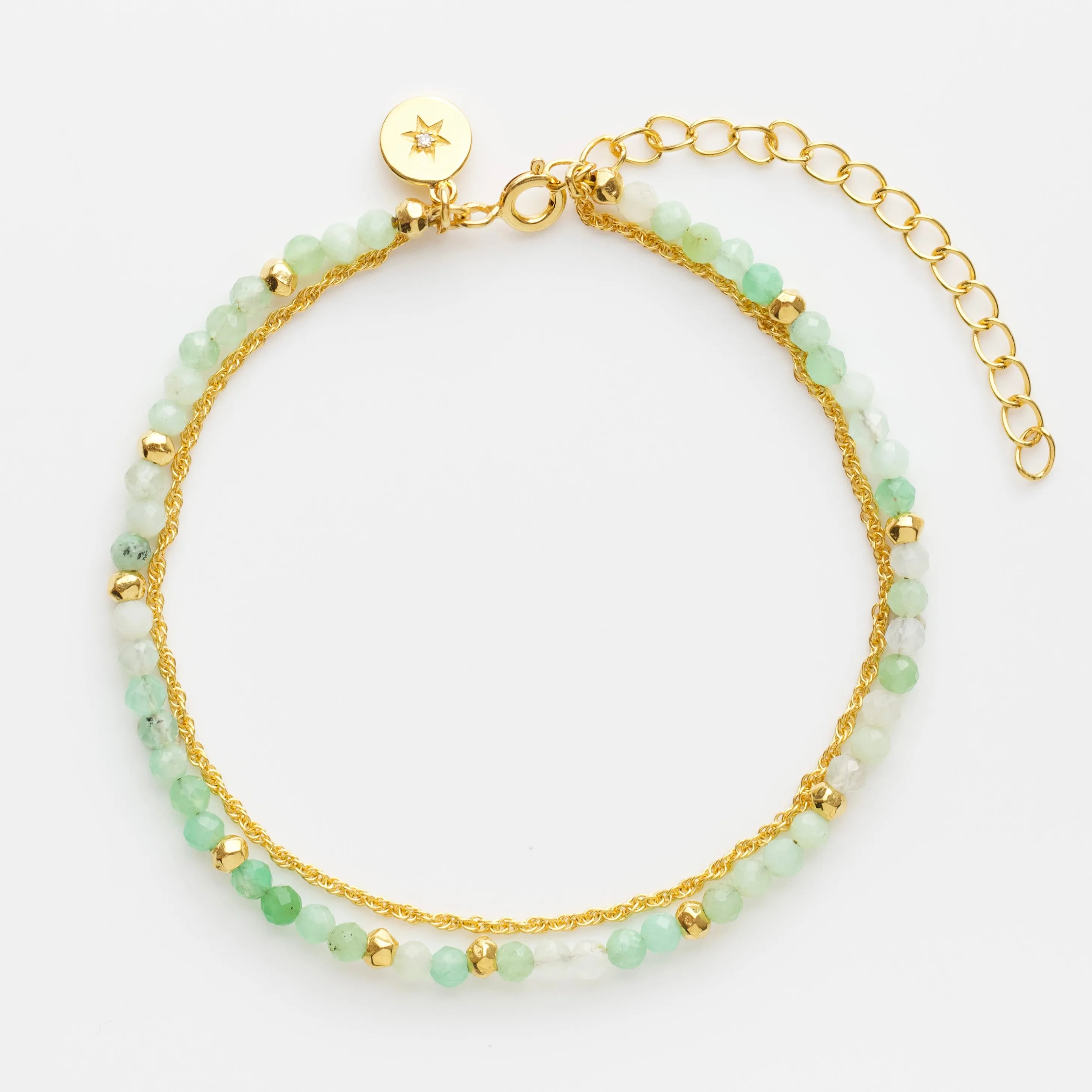 Chrysoprase & Diamond Manifestation Bracelet