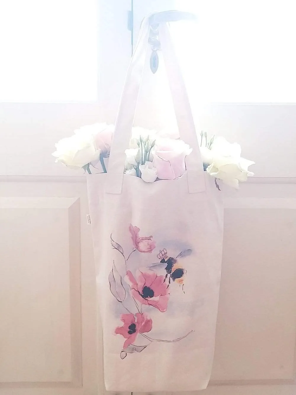 Cotton Canvas Shopping Tote Bag - Bumble Bee