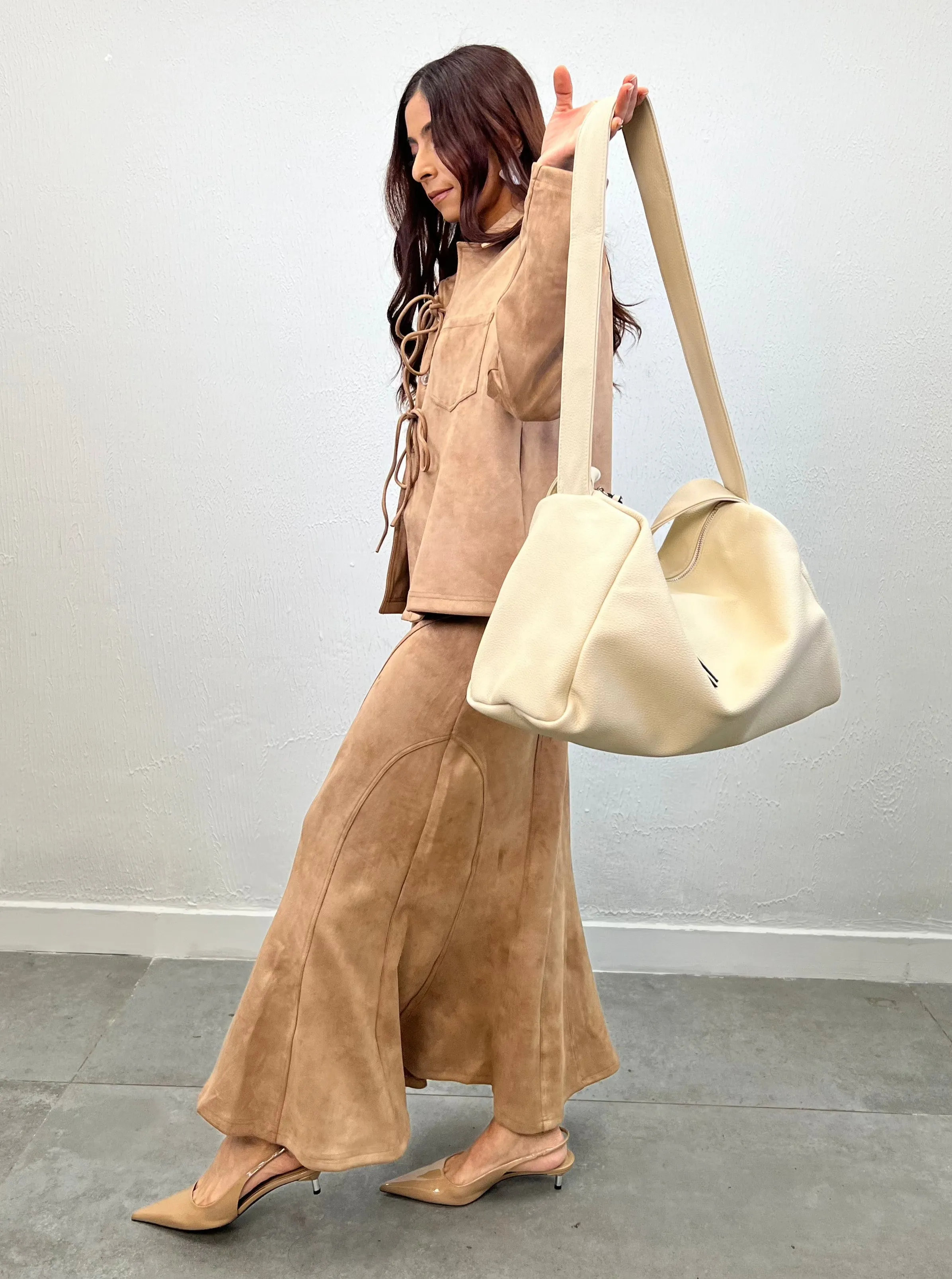 Cream Mocha Maven Tote Bag