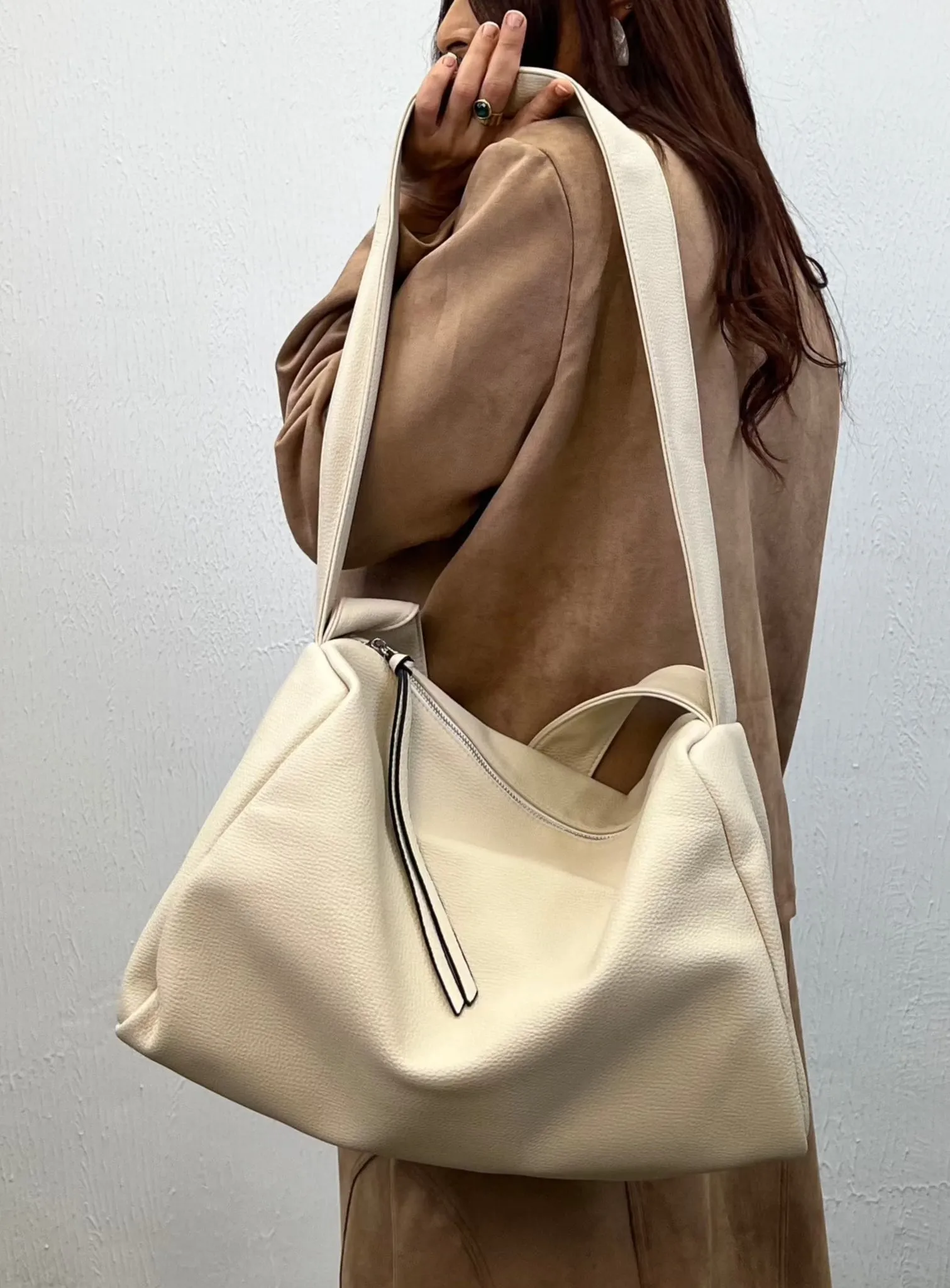 Cream Mocha Maven Tote Bag