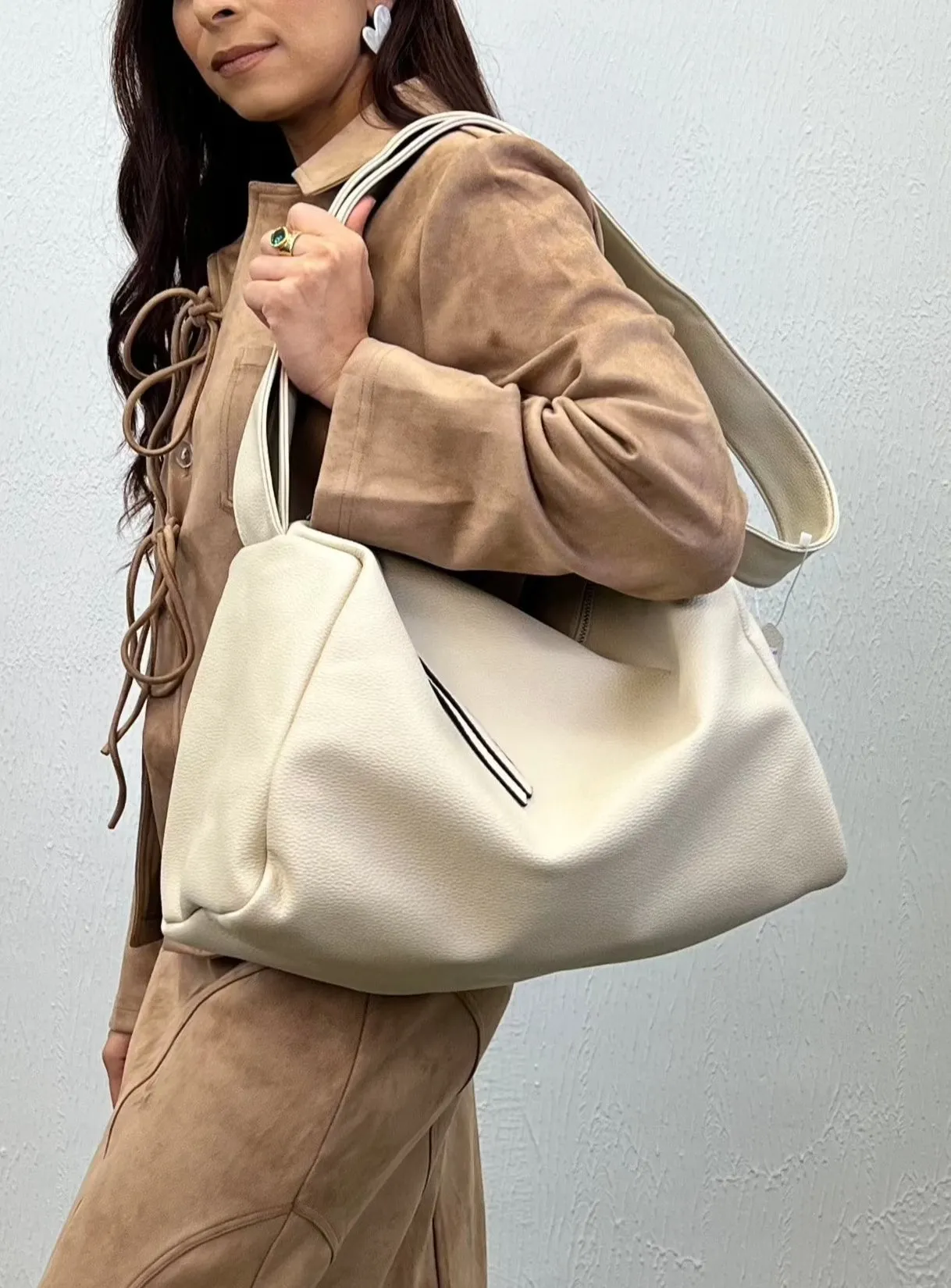 Cream Mocha Maven Tote Bag