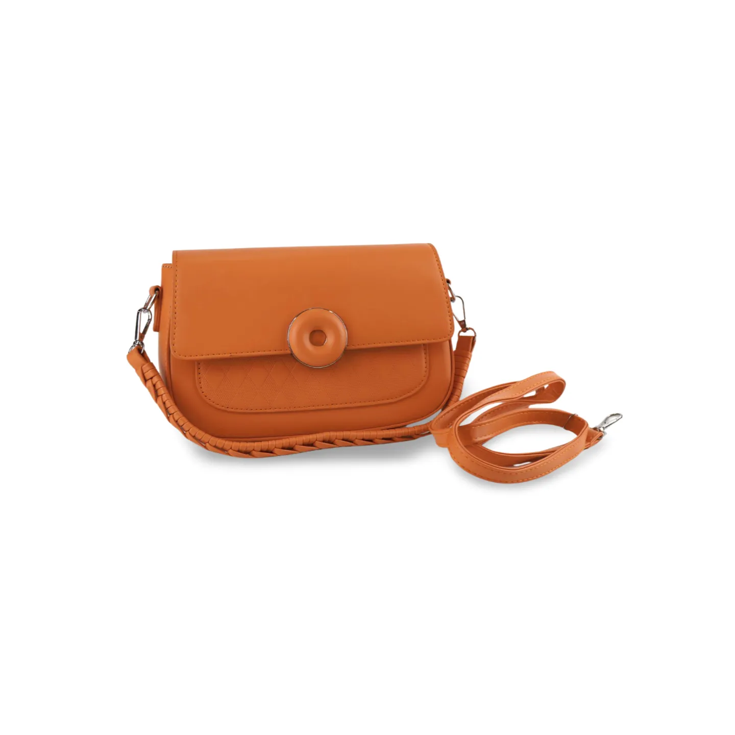 Crossbody Bag with Braided Strap and Ring Detail