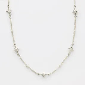 Dainty White Topaz Star Chain