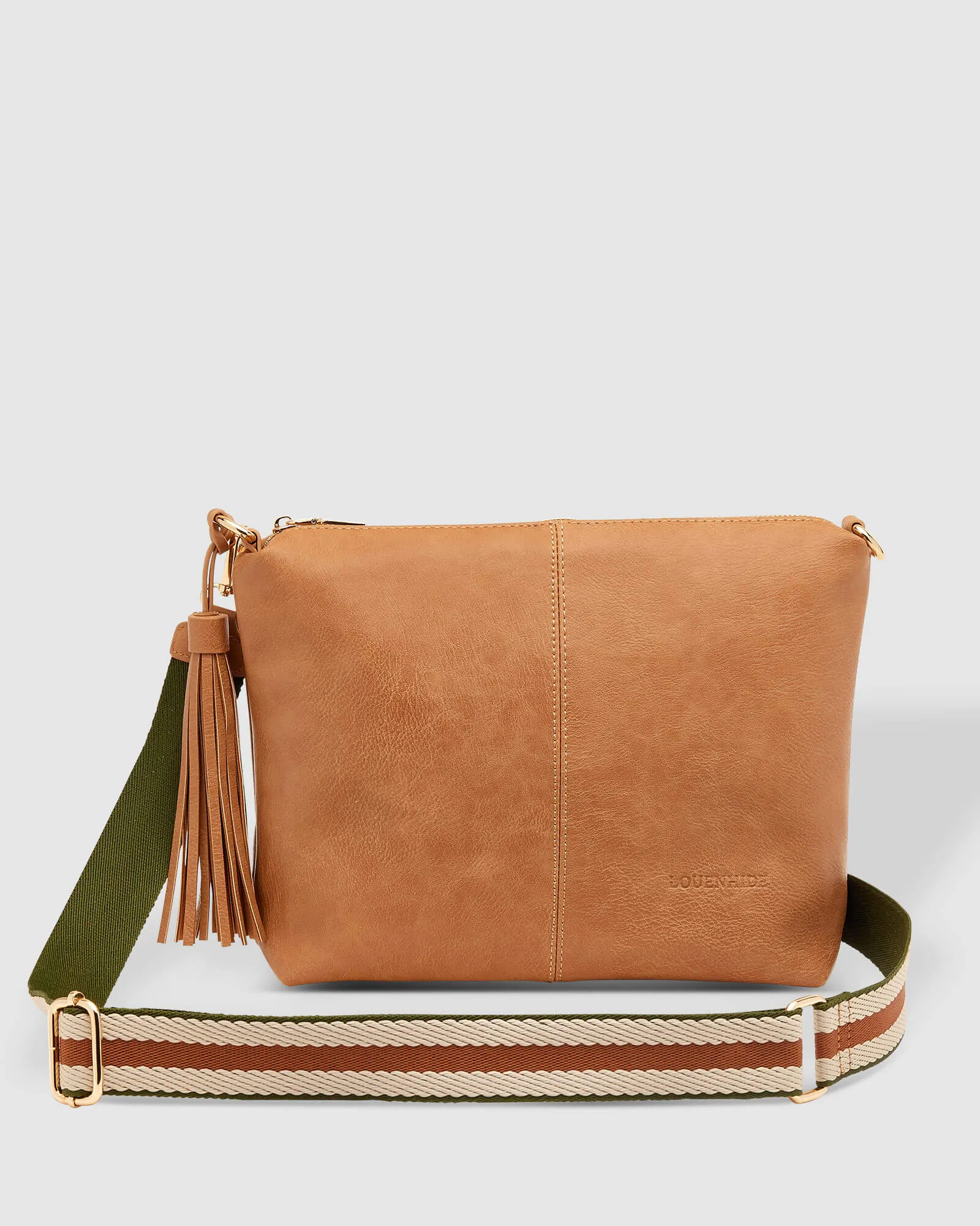 Daisy Stripe Crossbody Bag in Camel