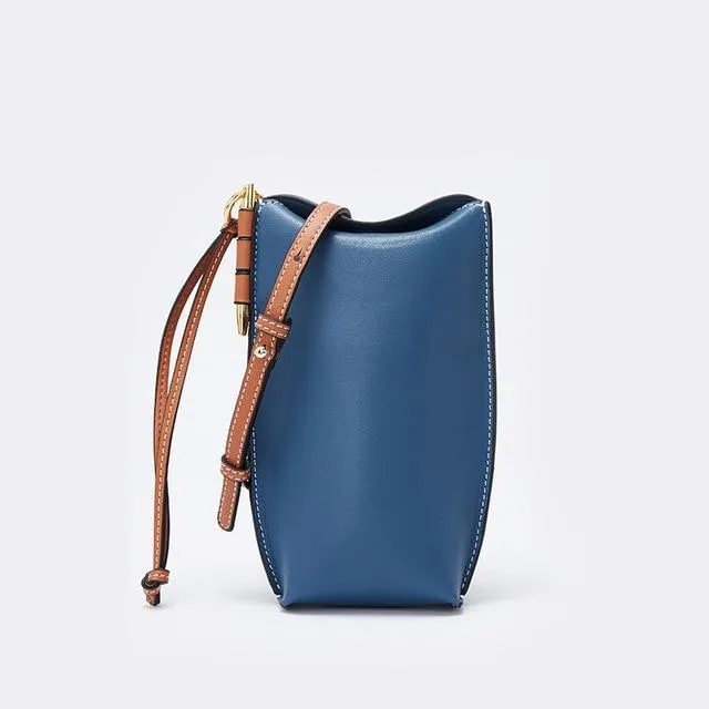 Genuine Leather Bucket Bag