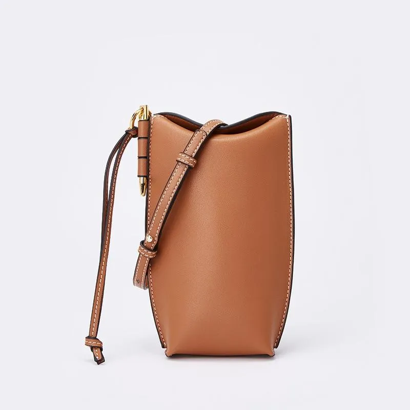 Genuine Leather Bucket Bag