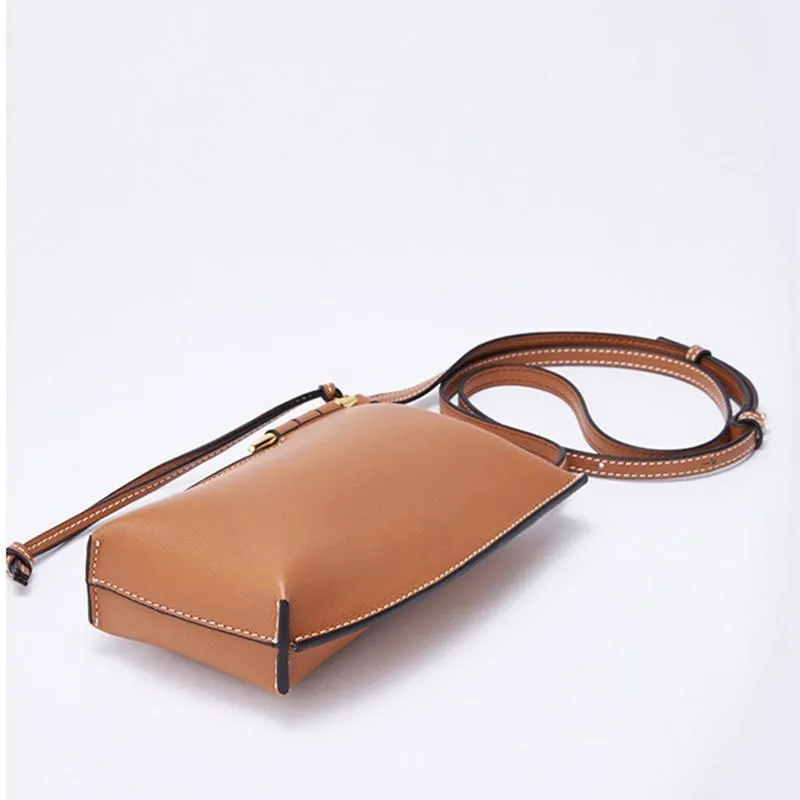 Genuine Leather Bucket Bag