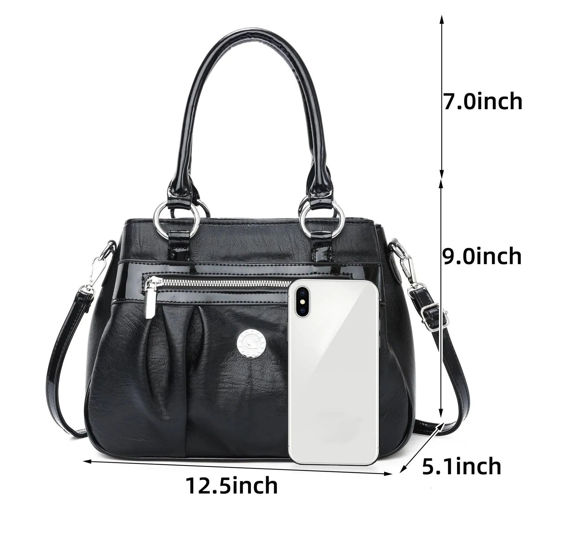 Handbag 3 Layers Leather Bags Women Vintage Shoulder Bags A13