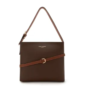 Honoré Adriane Midi brown leather shoulder bag calfskin leather