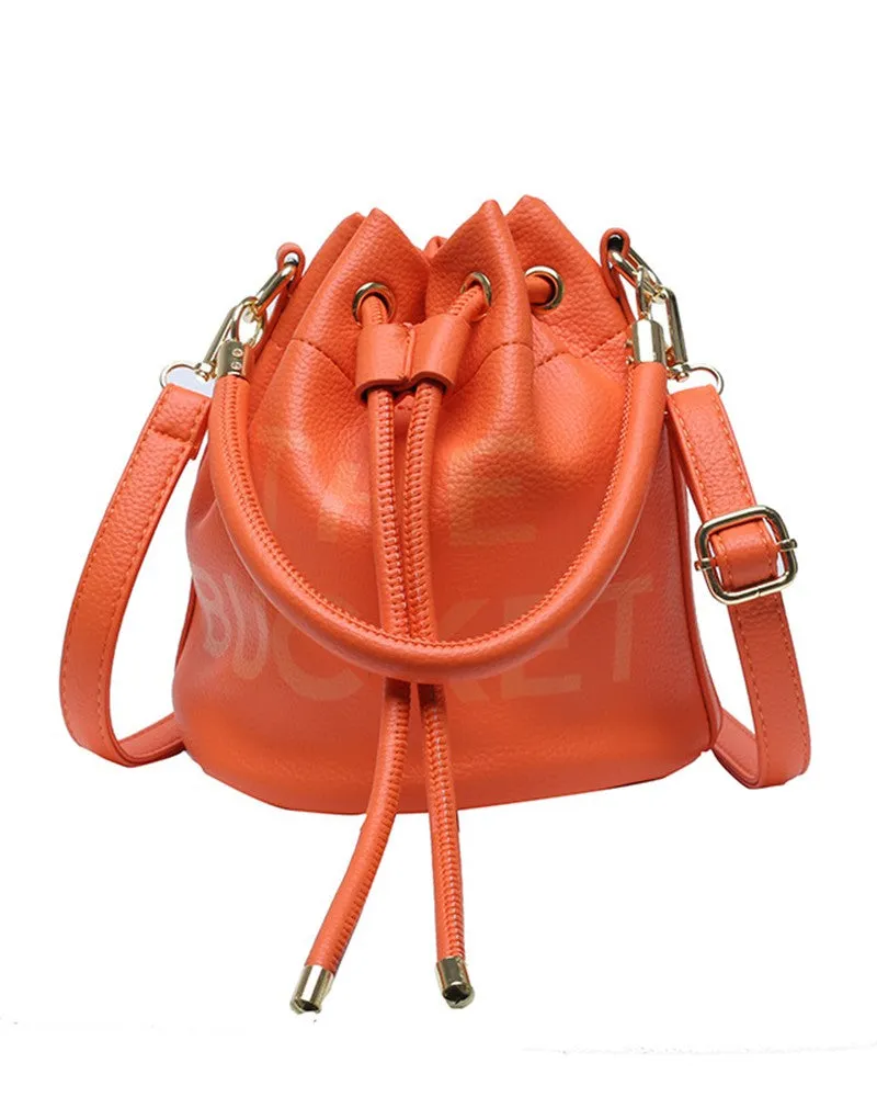 Its All In The Leather Bucket Bag